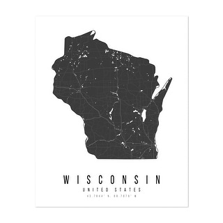 Wisconsin Maps Minimal Art Print/Poster - Bed Bath & Beyond - 34898504