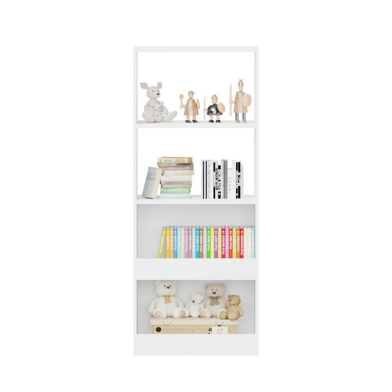 Anmytek White Open Shelf Bookcase Modern Kids Room and Living Room Storage Organizer
