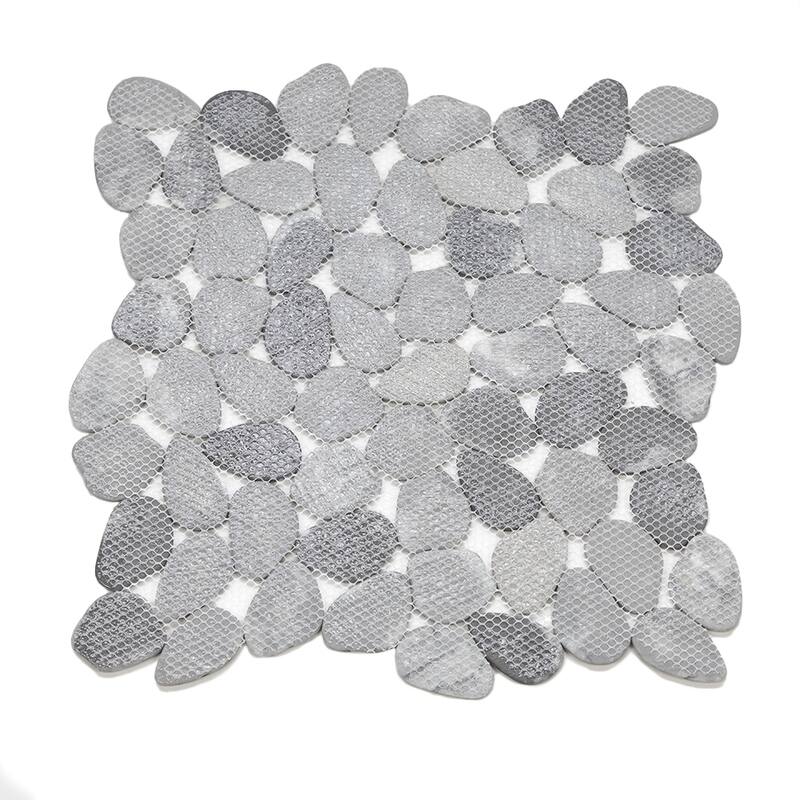 The Tile Life Recycled Cenote Pebble 13x13 Smoke Glass Floor & Wall Tile