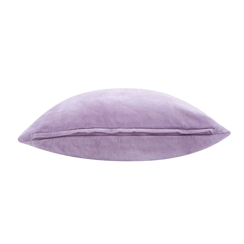 HomeRoots 20" X 20" Purple 100% Cotton Zippered Pillow