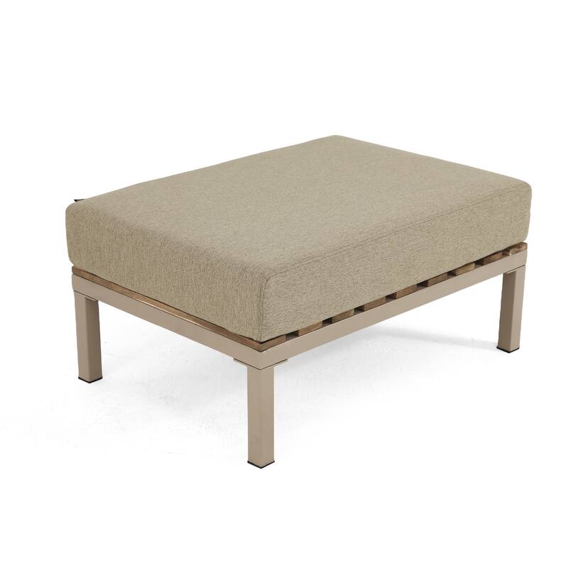 100" W No Assembly Outdoor Patio Modular Sofa with Coffee Table