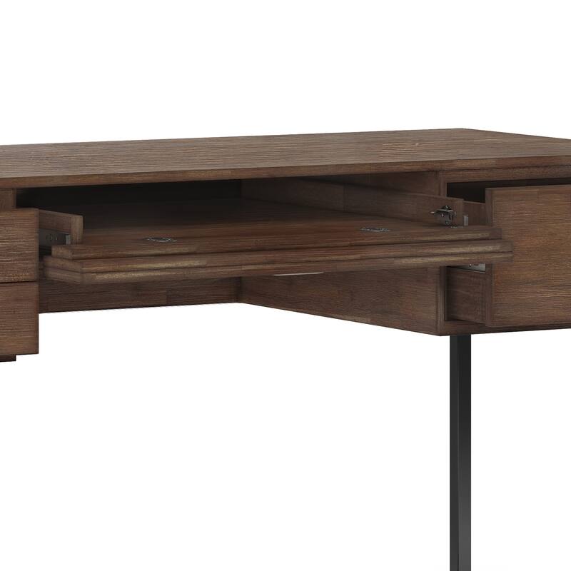 WYNDENHALL Brandt SOLID ACACIA WOOD Modern Industrial 60 inch Wide Desk in Rustic Natural Aged Brown