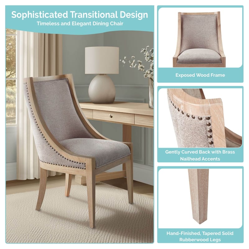 Martha Stewart Elmcrest Upholstered Dining Chair with Nailhead Trim