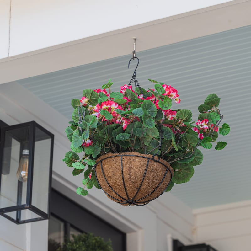 Faux Floral Hanging Basket