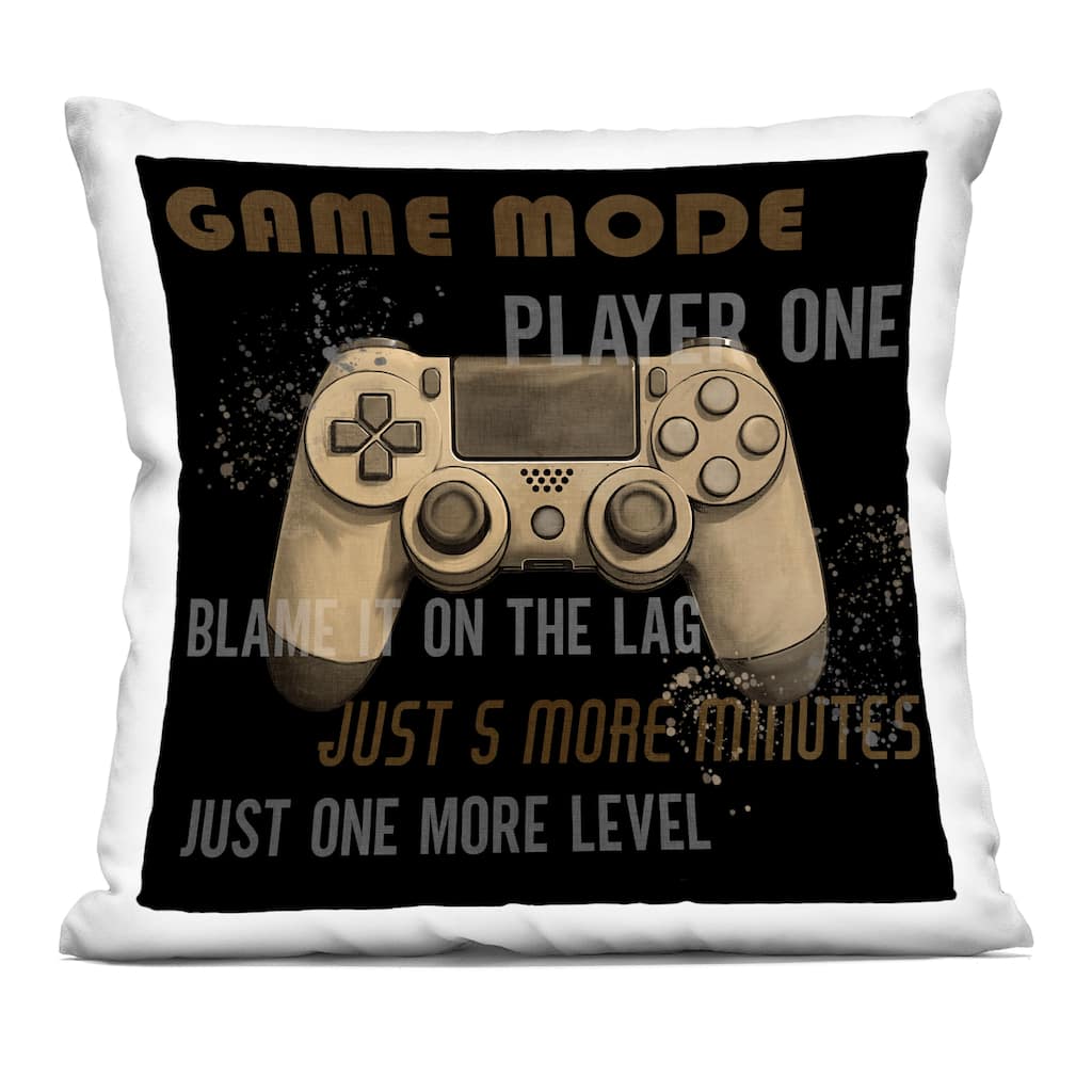 Stupell Gamer Phrases Vintage Style Decorative Printed Throw Pillow Design by Kim Allen
