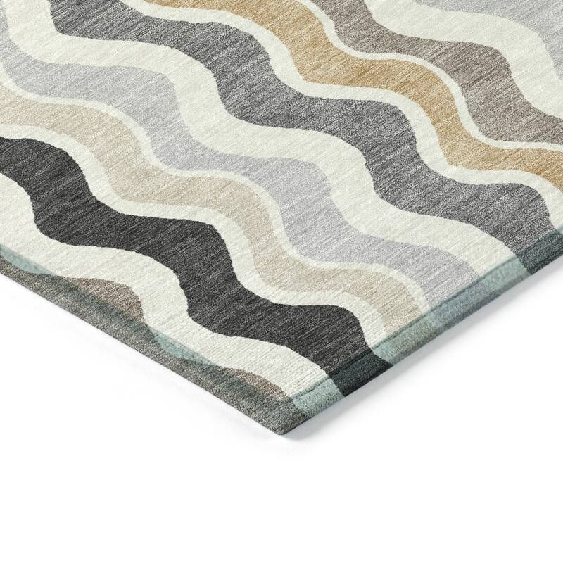 Machine Washable Indoor/ Outdoor Funky Stripe Chantille Rug