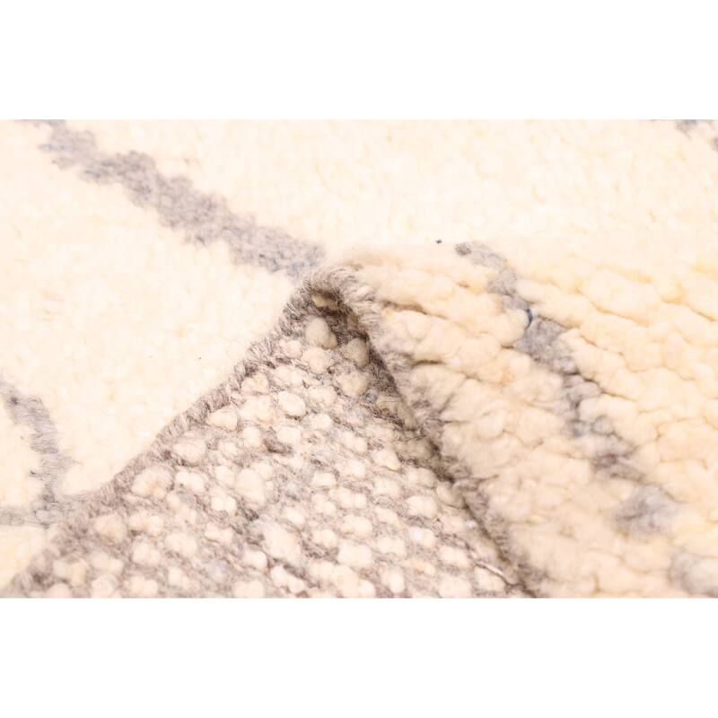 ECARPETGALLERY Hand-knotted Looma Cream Wool Rug - 8'3 x 10'2
