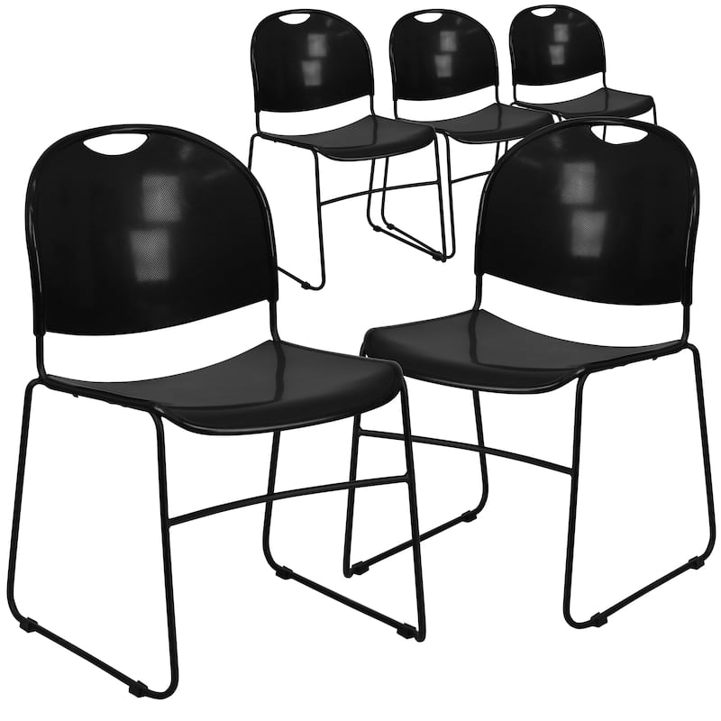 Ultra-compact High-capacity Stacking Metal Chairs (Set of 5)