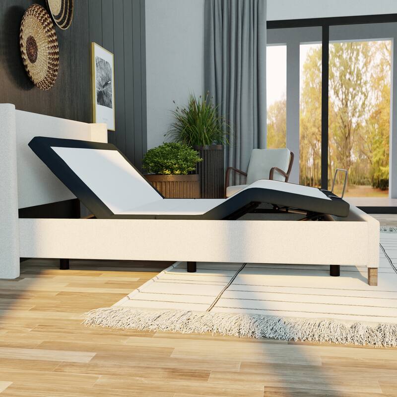 Full Size Metal Adjustable Platform Bed Base with Zero Clearance and Wireless Remote