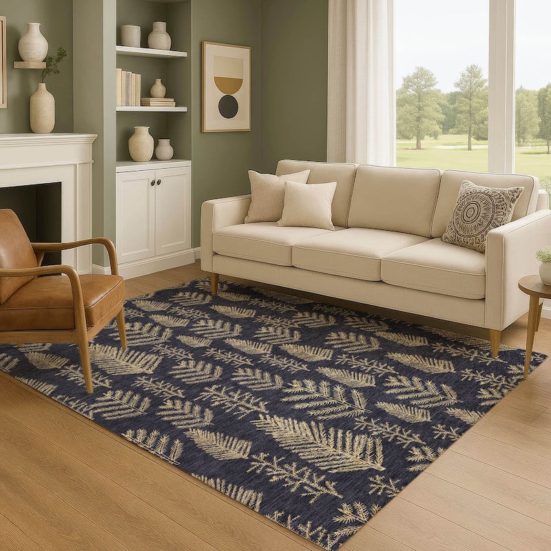 Premium Washable Super Soft Pinecone Mayfield Rug - Black - 10' x 14'
