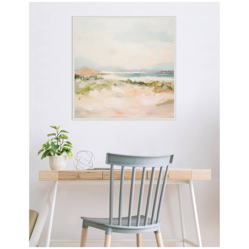 Kate and Laurel Tranquil Landscape III Square by Amy Lighthall Framed Canvas Wall Art Print