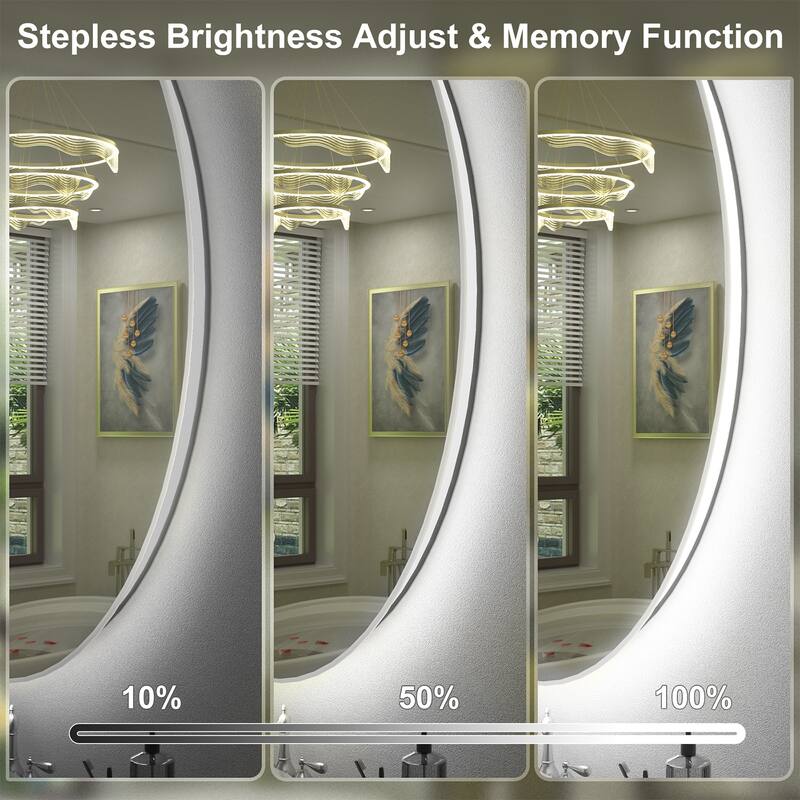 KIOTEE Round Backlit LED Lighted Anti-Fog Bathroom Vanity Mirror with ETL and 3-Year Warranty