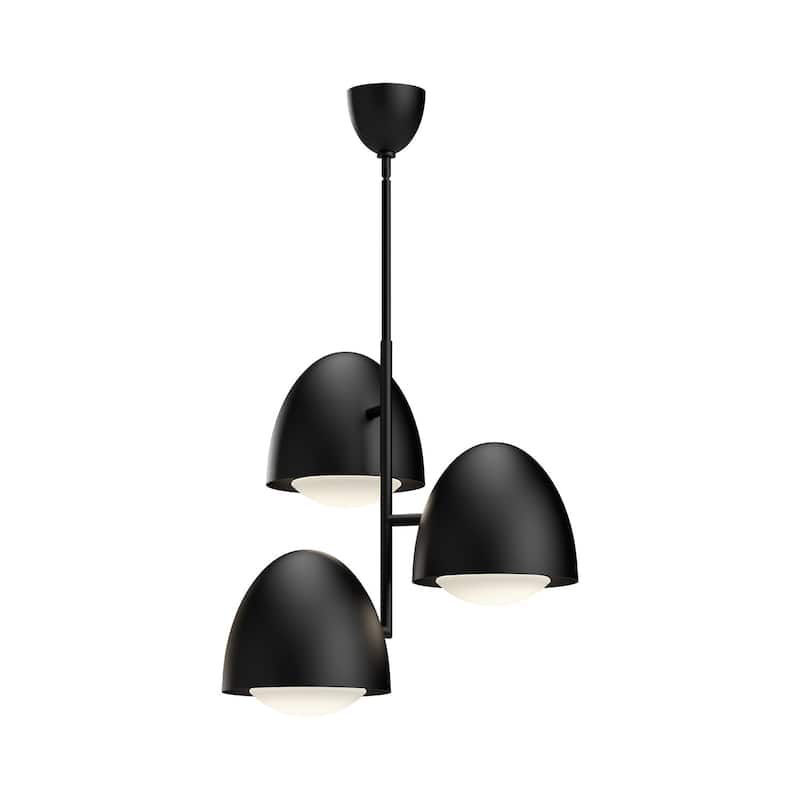 Alora Lighting CH529024OP Kenji 3 Light 24" Wide Chandelier with Opal - Matte Black