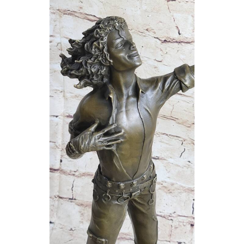Handmade Bronze Statue Young Michael Jackson Musician Sculpture Gift