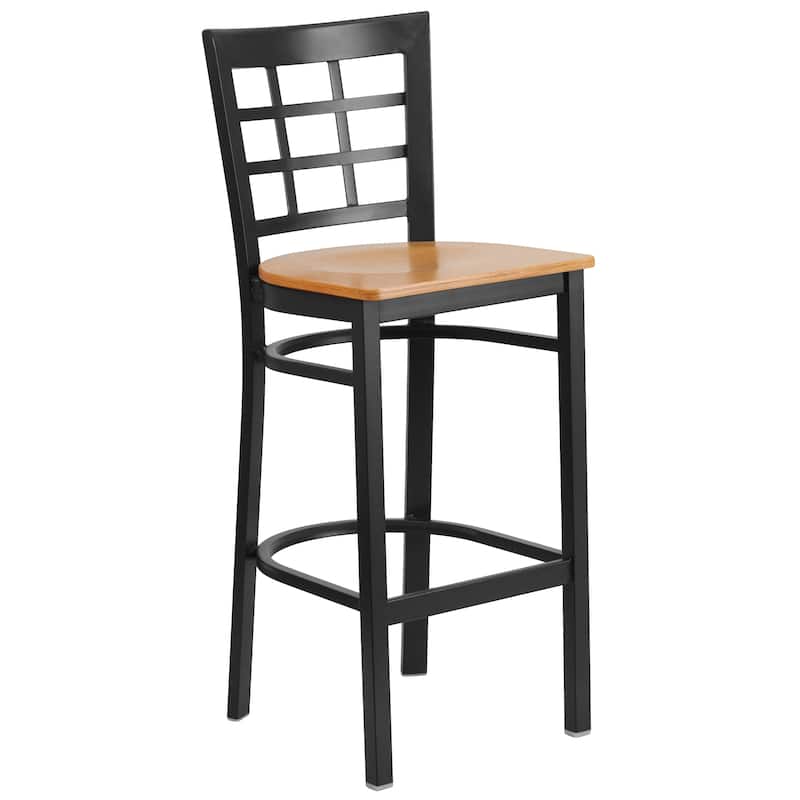 2 Pack Window Back Metal Restaurant Barstool