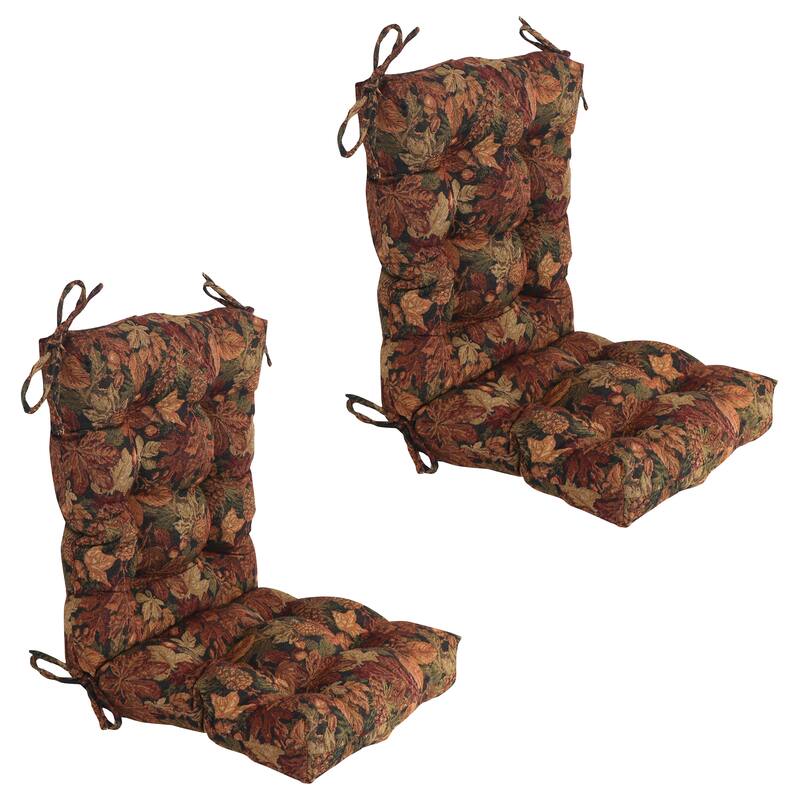 Tapestry Tufted Seat/Back Chair Cushion (Multiple Sizes) - 18 x 38 - Autumn Harvest - Set of 2