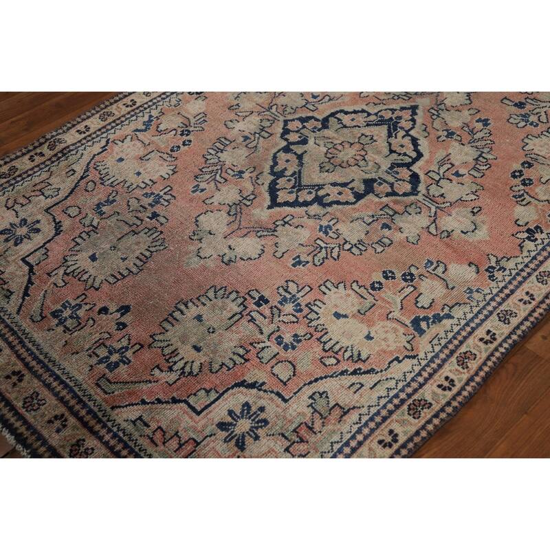 Antique Pink Mahal Persian Area Rug Handmade Wool Carpet - 4'0" x 6'6"