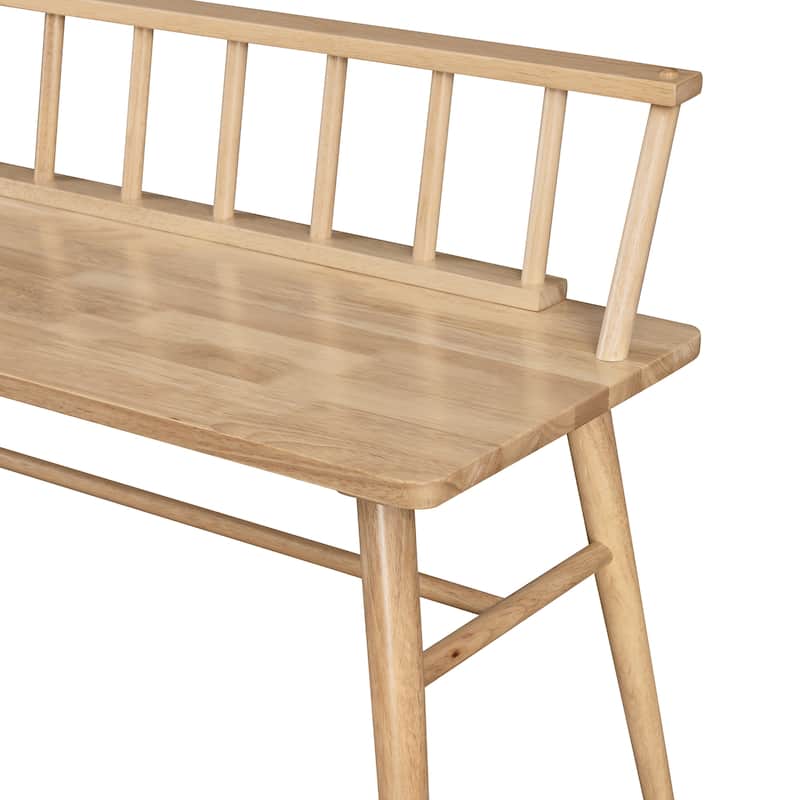 Middlebrook Solid Wood Low-Back Spindle Entry Bench