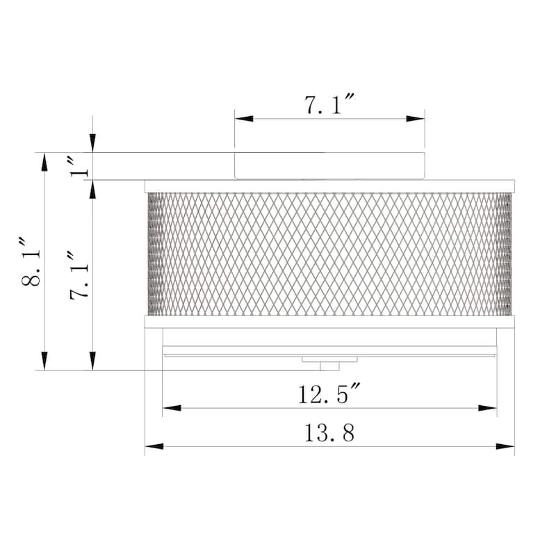 Black and White Three Light Flush Mount Chandelier (SOLD AS A PAIR)