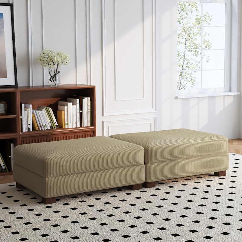 Modern Rectangular Ottoman Foot Rest Stool for Couch