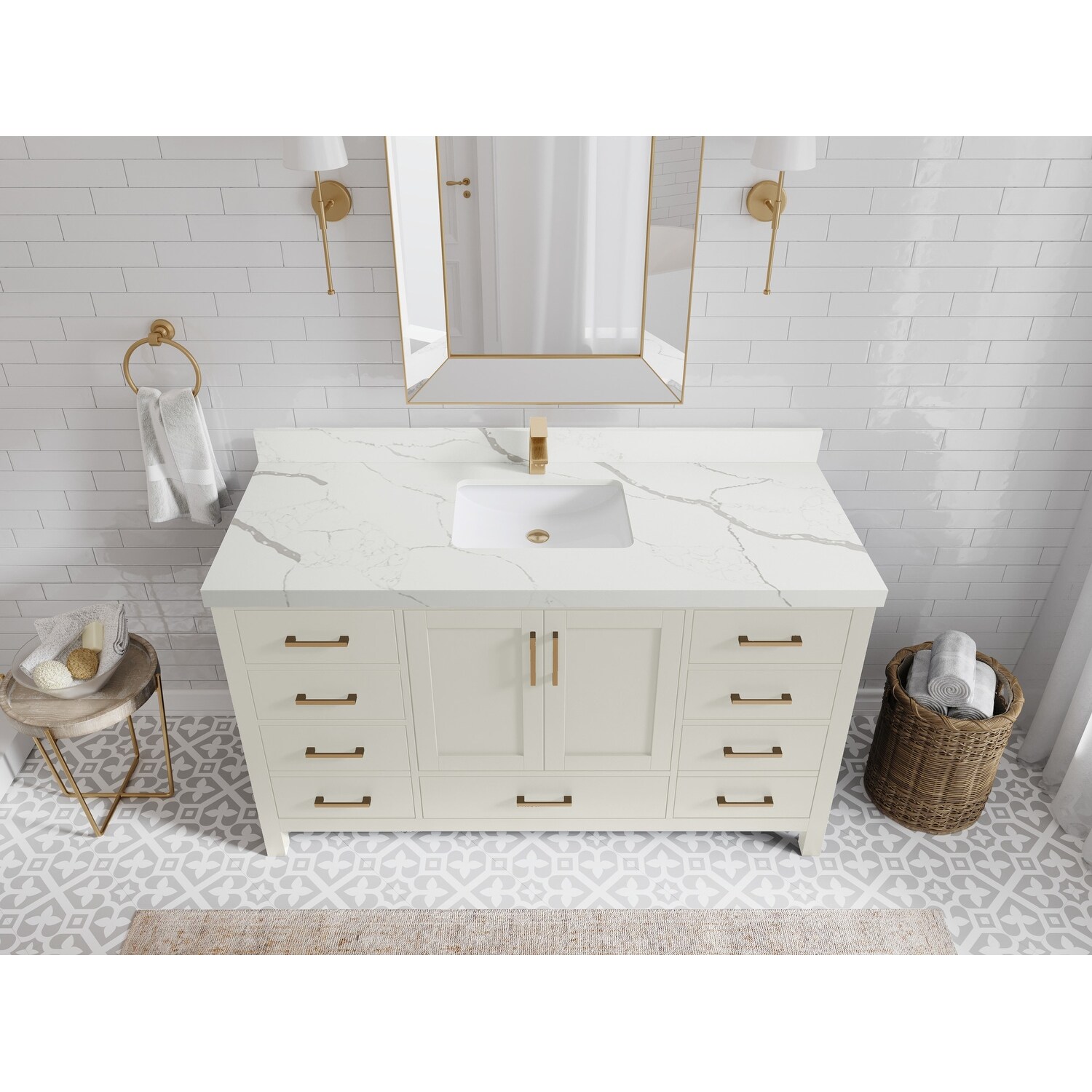 Willow Collections 60 in. W x 22 in. D Malibu Single Sink Bathroom Vanity with Countertop