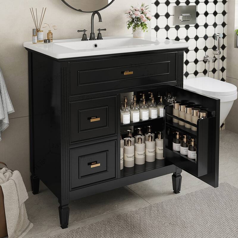 Modern Bathroom Vanity with Multiple Storage Options