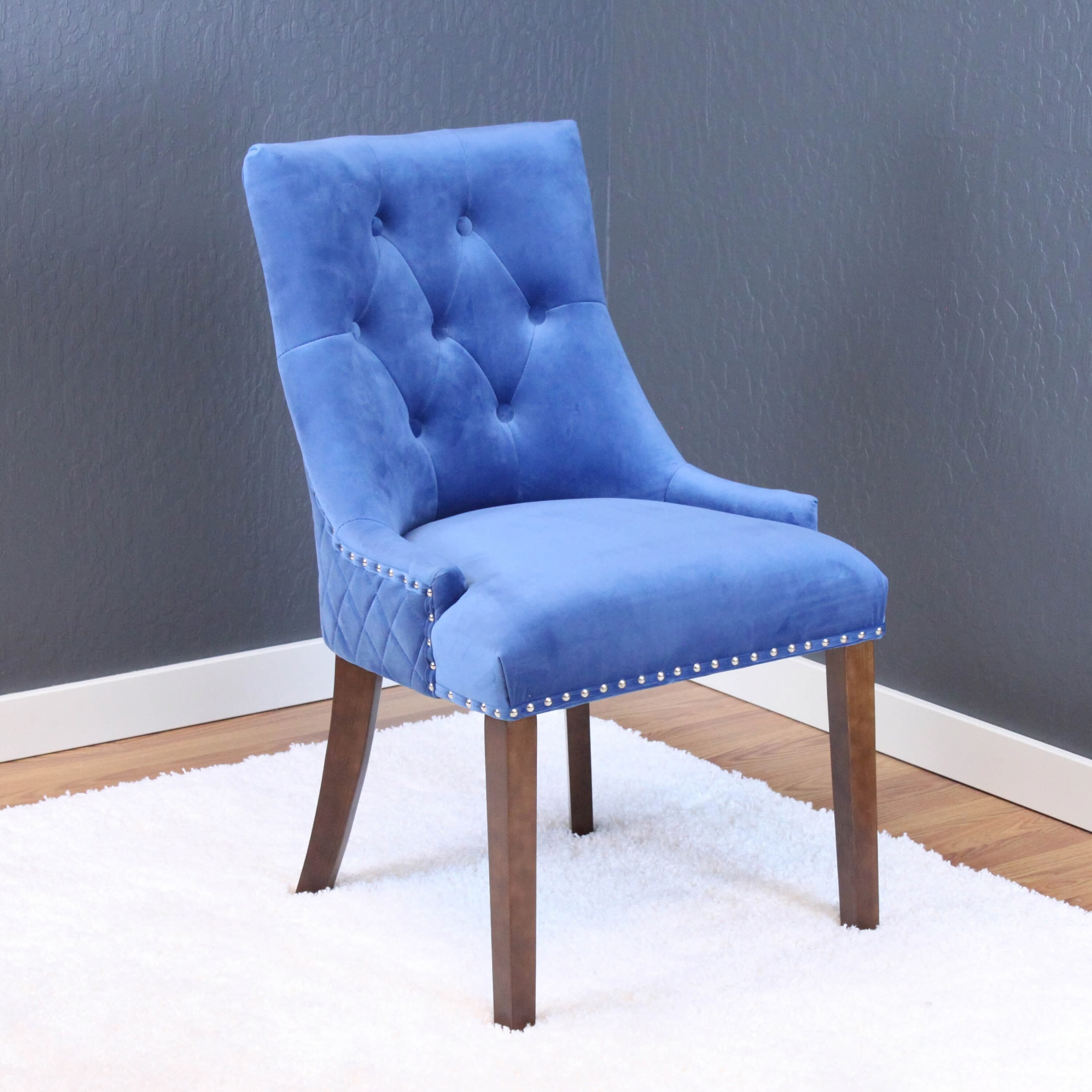 Silver Orchid Flohr Tufted Velvet Dining Chairs Set of 2