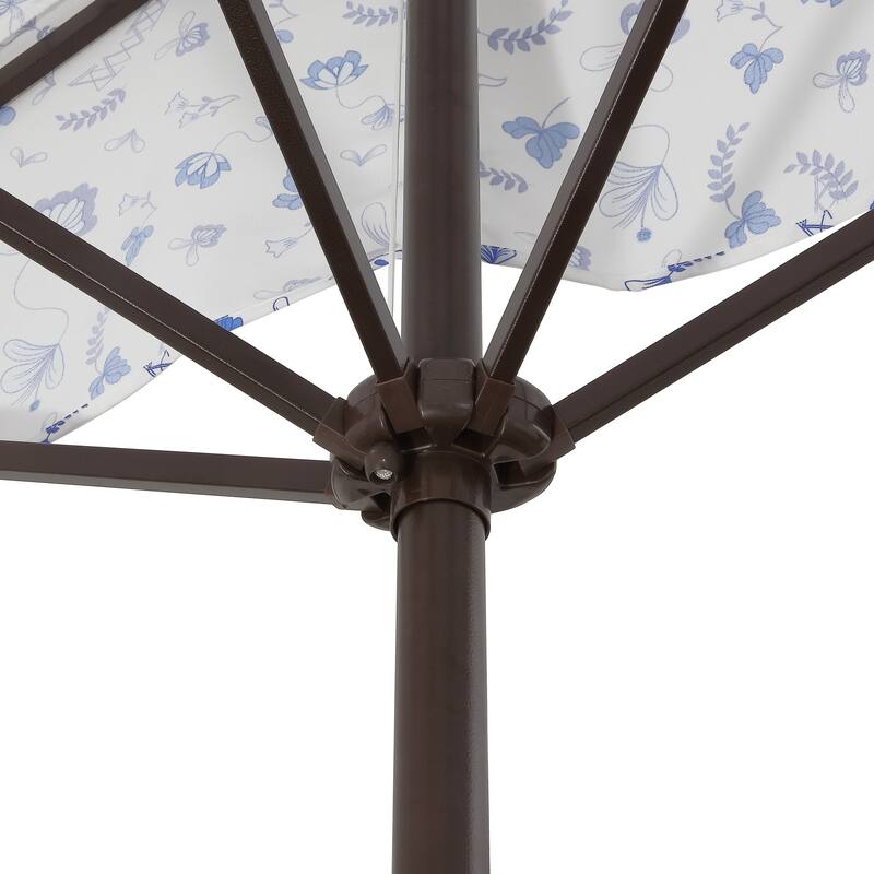 Beverly 9 ft. Classic MidCentury Rectangular Half Market Patio Umbrella with Crank, Wind Vent and UV Protection, by JONATHAN Y