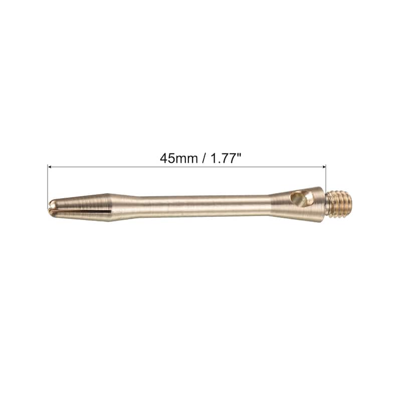 45mm Dart Shafts, 2BA Thread Aluminum Dart Stems - 3 Pack - Brass