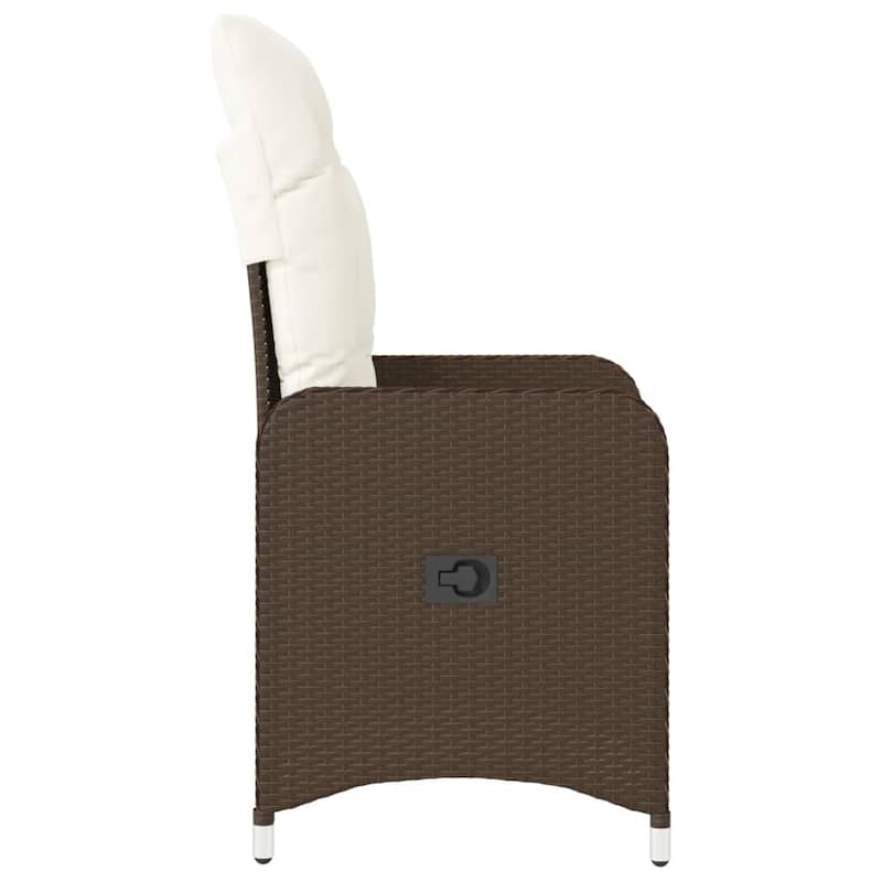 vidaXL Reclining Patio Chair with Cushions Outdoor Seat Furniture Poly Rattan