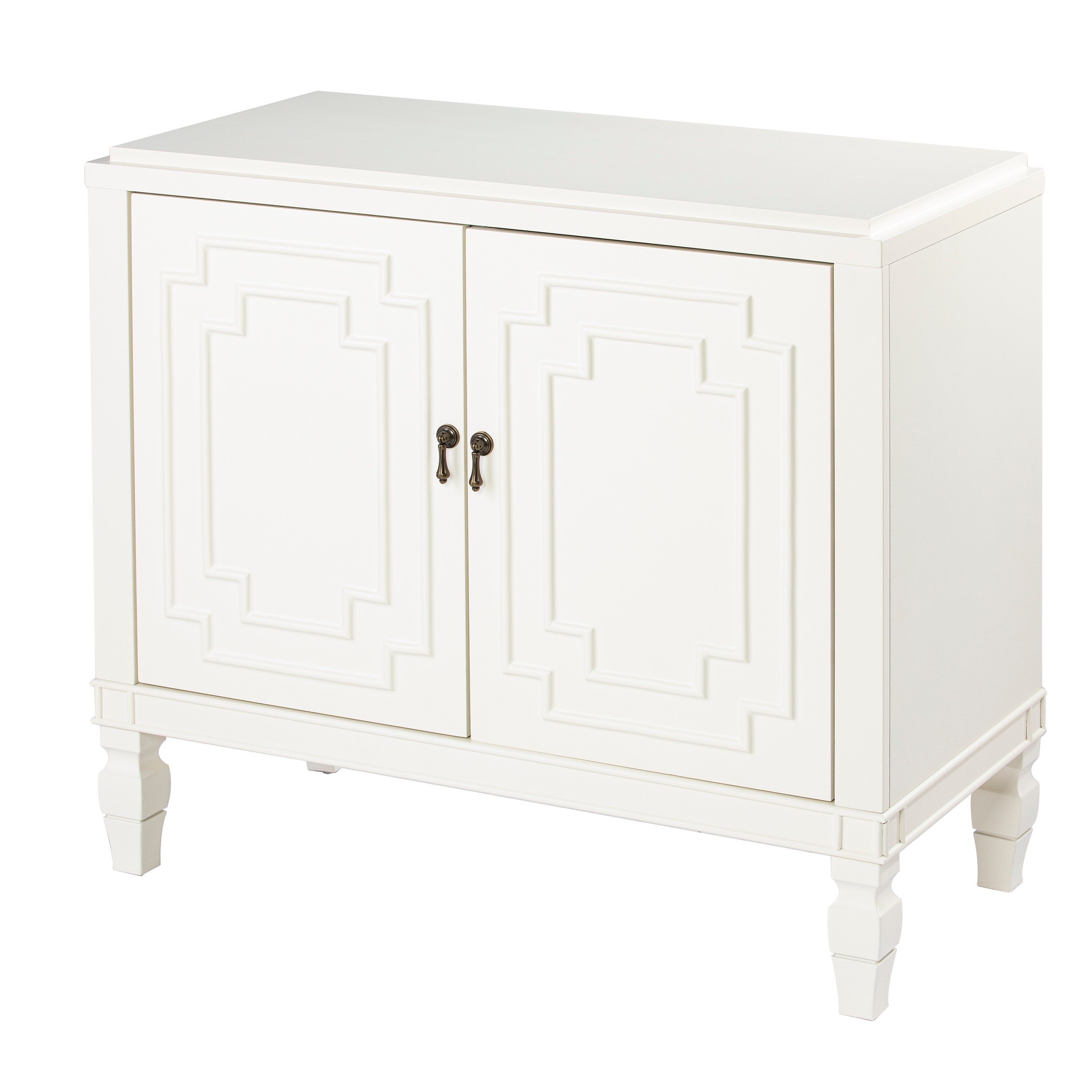SEI Furniture Taborley Antique White Double Door Accent Cabinet