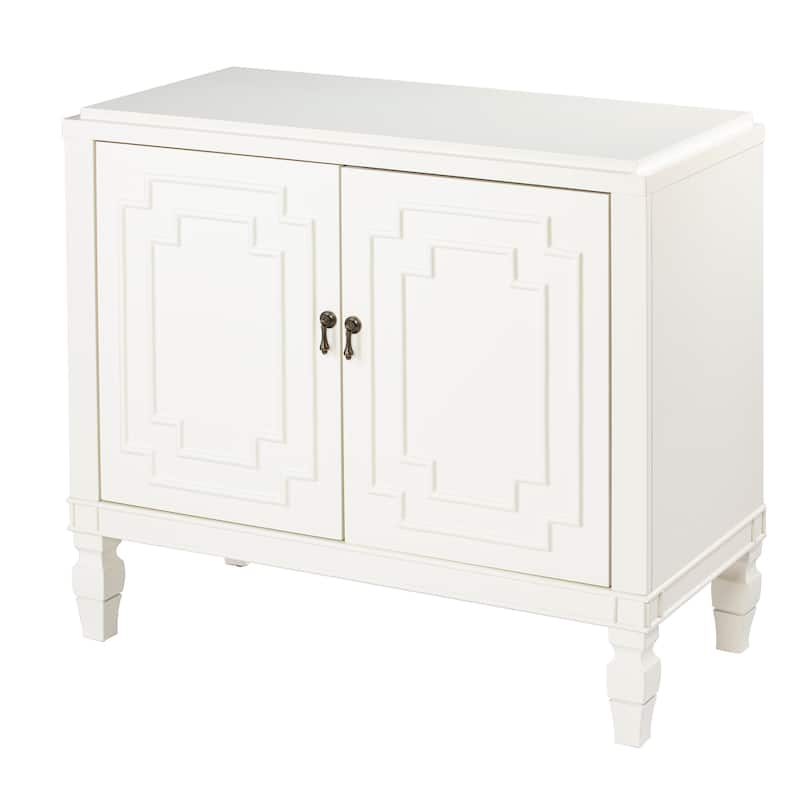 SEI Furniture Taborley Antique White Double-Door Accent Cabinet