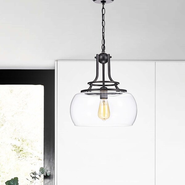 Luna antique black clear glass semi flush mount chandelier top