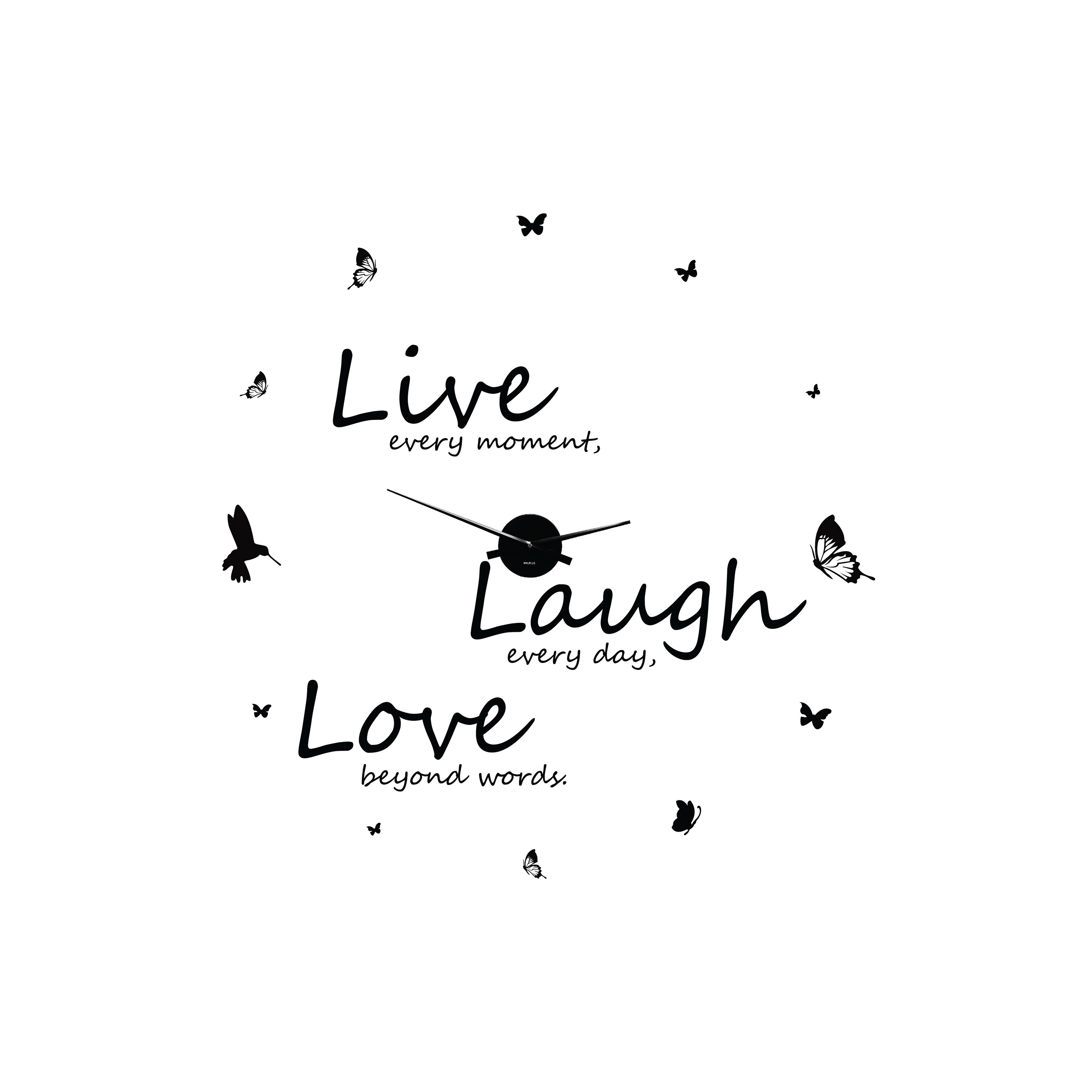 Shop Walplus Black Live Laugh Love Quote Wall Clock Home Decor Diy Art Overstock 31806477