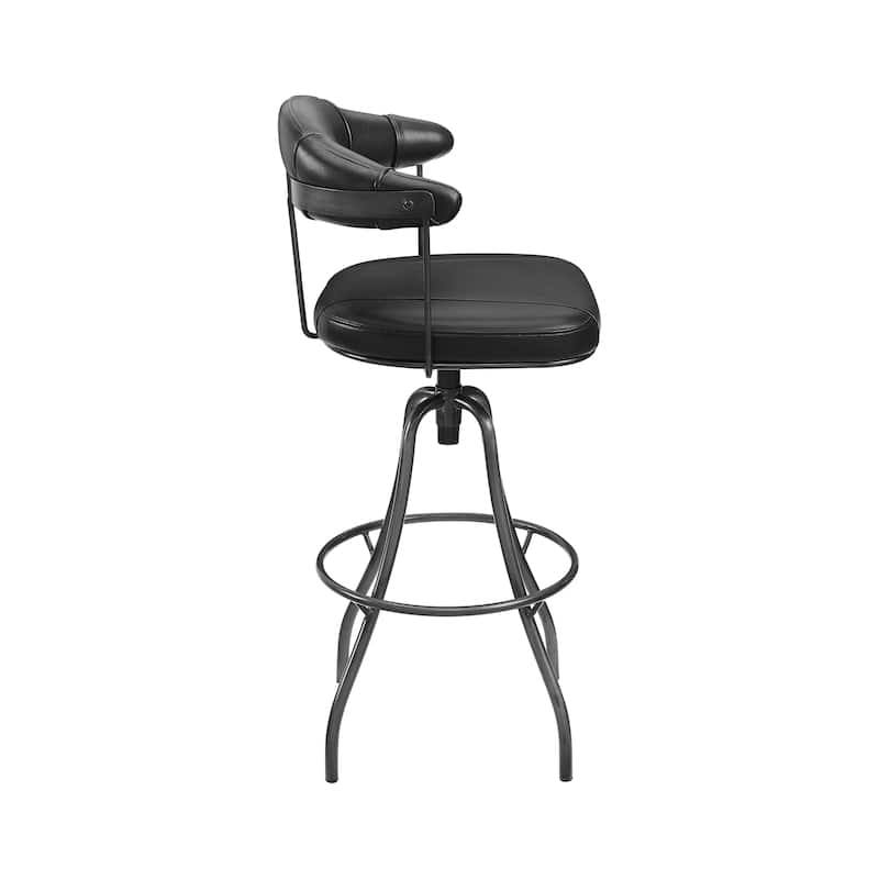 Art Leon Industrial Retro Leather Swivel Barstool