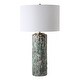 preview thumbnail 4 of 6, Uttermost Meltdown Ivory Teal Table Lamp - 28.5'' H X 16'' W X 16'' D