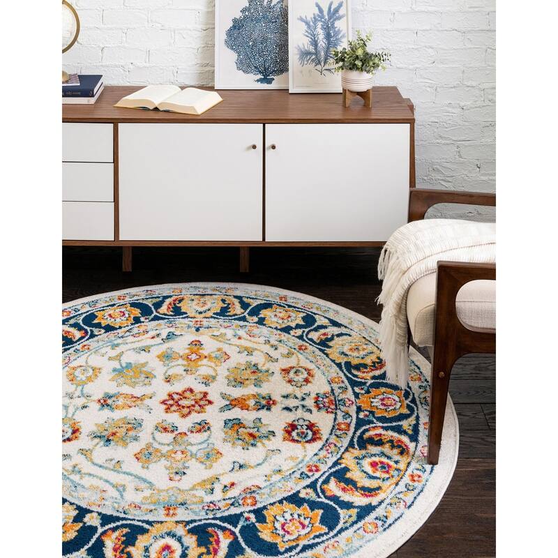 Traditional Taylor Collection Area Rug - Multi - 5' Round