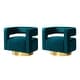 preview thumbnail 107 of 114, HULALA HOME Carisa Modern Upholstered Swivel Open-Back Barrel Chair with Golden Base