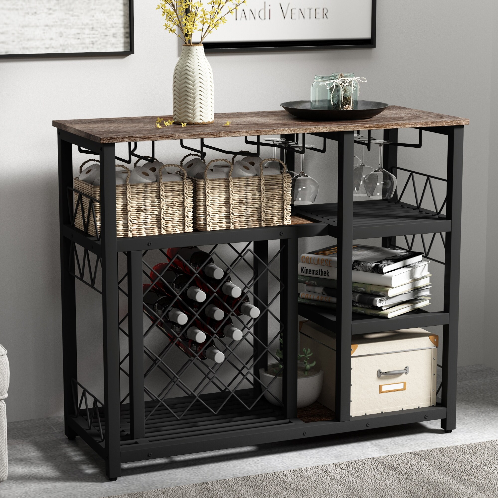 Home Kitchen Dining Room Kitchen Cart Wine Rack Table ...