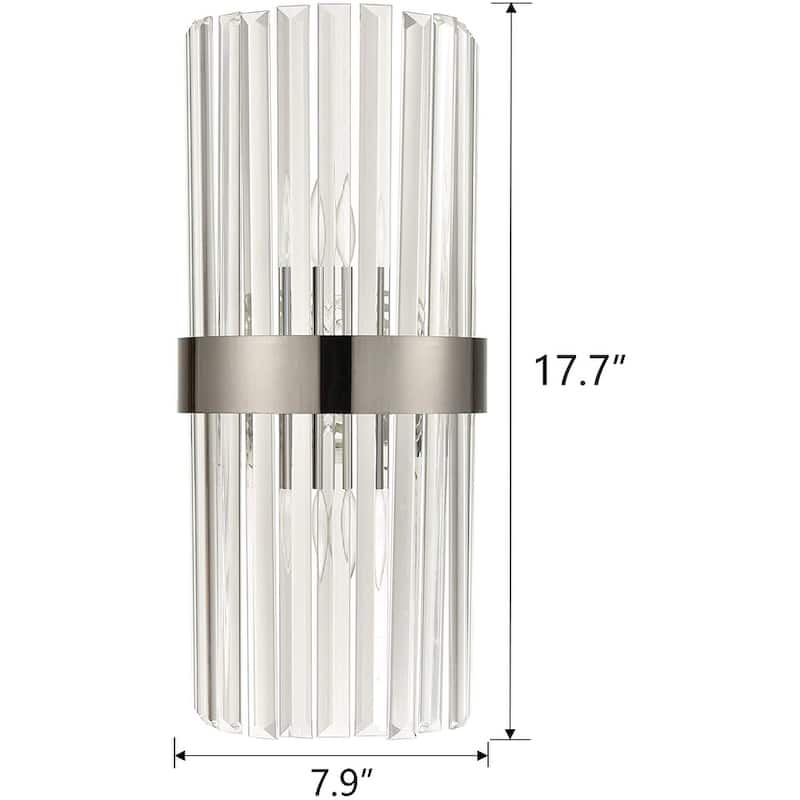 Palermo Clear Glass Rods Wall Sconces Lighting 2-Pack