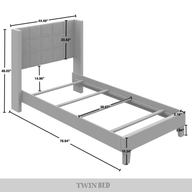 CraftPorch Wingback Linen Upholstered Panel Bed
