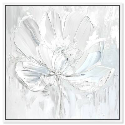 Art Remedy Off-White Magnolia II Framed Floral Fine 1 Piece Canvas Wall Art