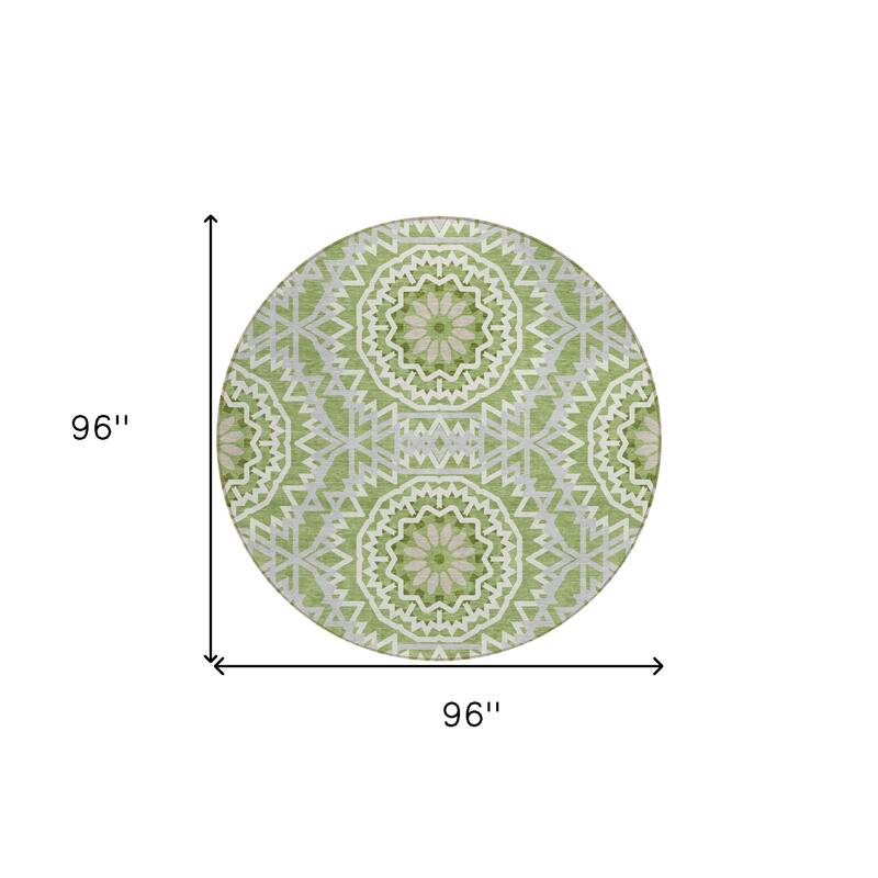 HomeRoots Floral Medallion Transitional Rectangle Outdoor Rug