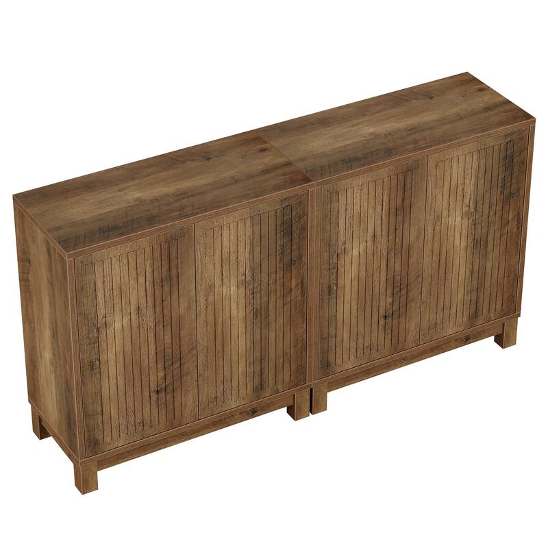 Wood Sideboard Buffet Cabinet, Adjustable Shelves, Living Room Dining Room Hallway Coffee Bar Media TV Console Storage Cabinet