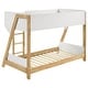 preview thumbnail 5 of 8, Wyatt Wood Twin Over Twin Bunk Bed White and Natural