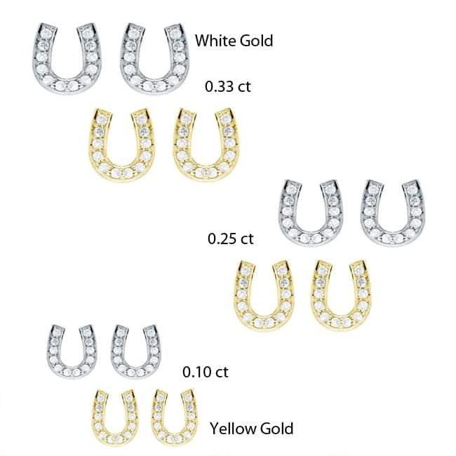 Auriya 1/10 to 1/3ctw Lucky Horseshoe Diamond Earrings 10k Gold (H-I, I1-I2)