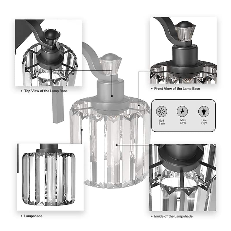 Modern Crystal Bathroom Vanity Lights Black Bathroom Light Fixtures Crystal Vanity Shower Lights Over Mirror