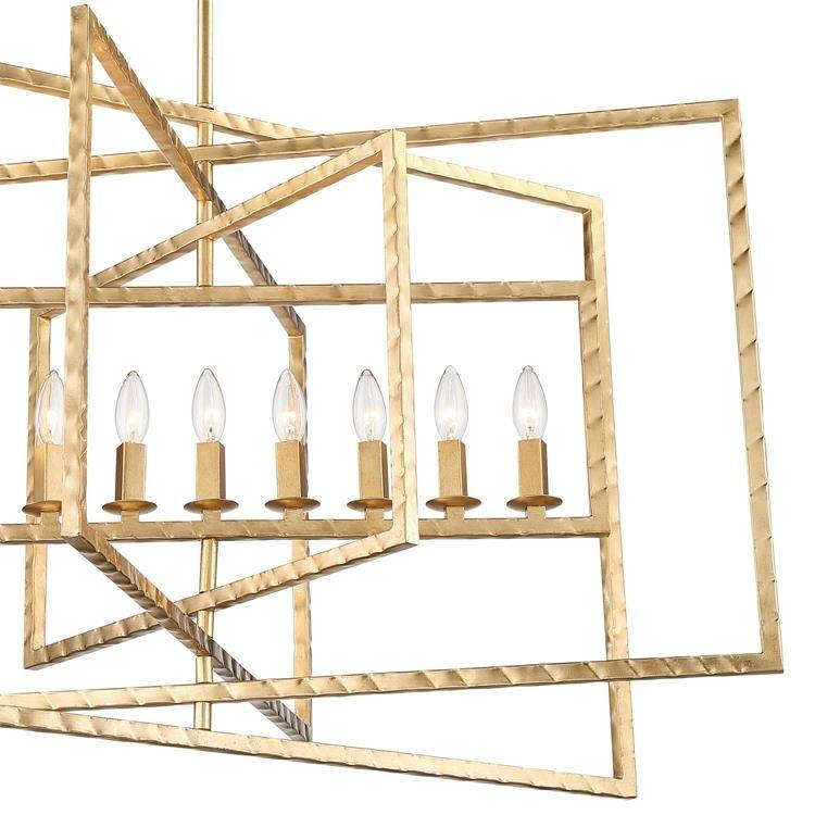 Capri 9 Light Antique Gold Chandelier - 39'' W x 24'' H