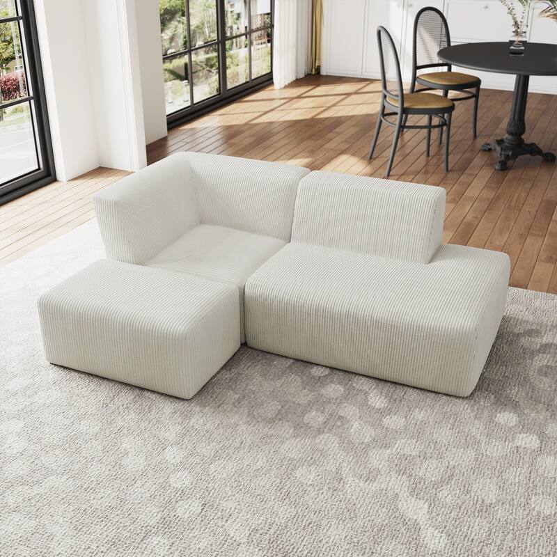 Oversized Corduroy Modular Sectional Fabric Sofa