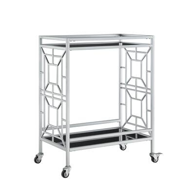 Johnson Serving Bar Cart Tempered-Glass Shelves - N/A